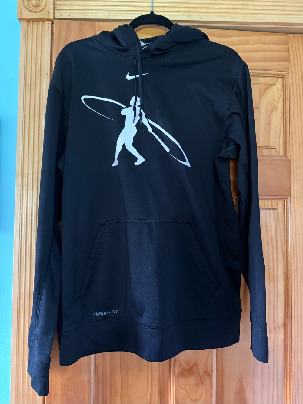 Nike Black Hoodie with White Paddleboard Graphic